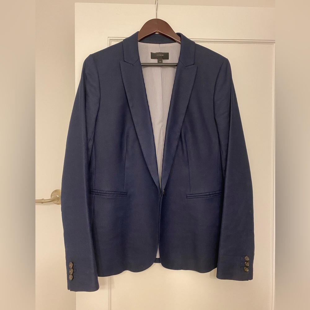 J.Crew BLAZER, navy, linen/polyester, size 14 US